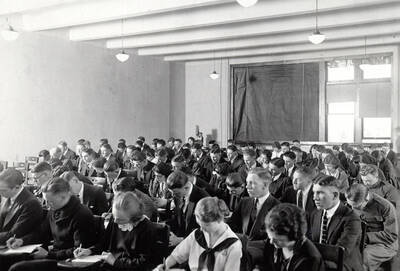 1926 photograph of Political Science. Students during American government class.