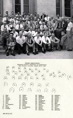1957 photograph of Agricultural Extension Service. Conference group photograph. Credit: Colorado State University Photograph. Donor: University of Idaho Cooperative Extension System.