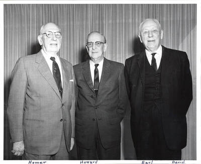 1964-01-30 photograph of 75th Anniversary. Homer, Howard, and Earl David.