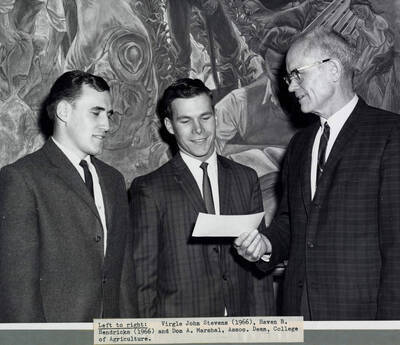 1966 photograph of Gifts. l-r: Virgle John Stevens, Haven B. Hendricks, and Don Marshall.