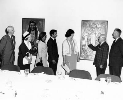 1965 photograph of Gifts. l-r: Mr. And Mrs. Marcus Ware, unidentified descendents of Lawyer and Joseph, President Theophilus, and an unidentified person.