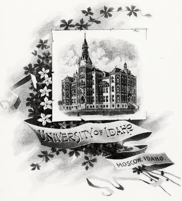 1896 photograph of Administration Building. Photograph of the 1st UI commencement program.