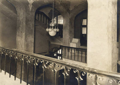1910 photograph of Administration Building. View of the entrance hall.