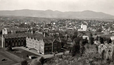 1934 photograph of Administration Building Stough Archives. View of Moscow in the background.