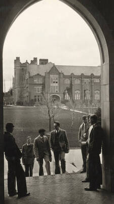 1929 photograph of Administration Building. View from the Science entryway.