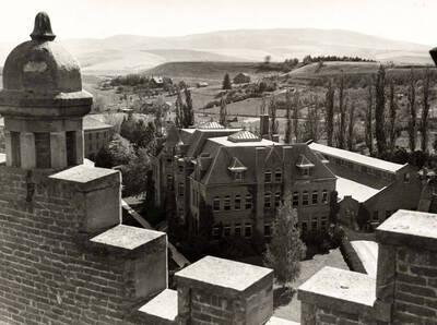 1936 photograph of Engineering Building. View from the Administration building.