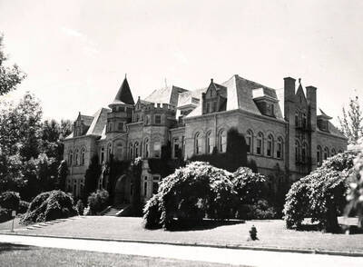 1938 photograph of Engineering Building. View from the Administration lawn.