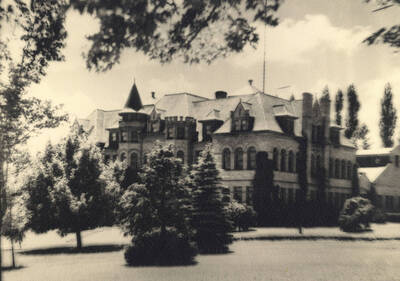 1938 photograph of Engineering Building. View from the Administration lawn.