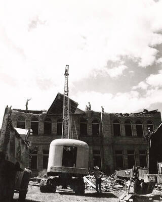 1951 photograph of Engineering Building. View of demolition.