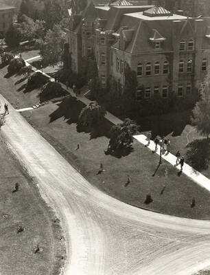 1920 photograph of Engineering Building. View from the Administration building.