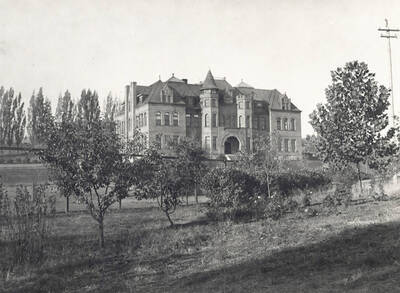 1903 photograph of Engineering Building. View from the Administration lawn.