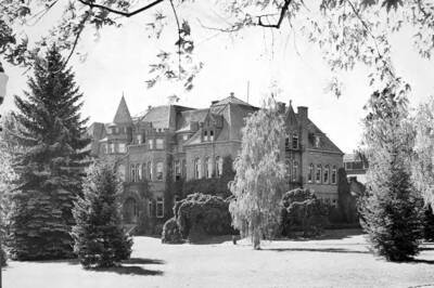 1925 photograph of Engineering Building. View from the Administration lawn.