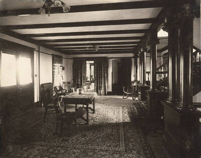 1908 photograph of Ridenbaugh Hall. View of the entrance hall.