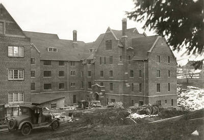 1926 photograph of Hays Hall. View of construction.