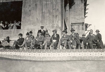 1924-09-17 photograph of Science Hall Renamed Life Sciences Building in 1964. View of the dignitaries on the dais.