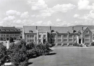 1930 photograph of Science Hall Renamed Life Sciences Building in 1964. View from the Administration lawn Morrill Hall on left.