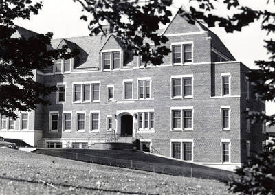 1937 photograph of Infirmary. View of the entrance.