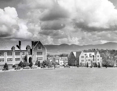 1941 photograph of Infirmary. View shows both campus and Moscow.