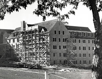 1938 photograph of Chrisman Hall. View of construction.