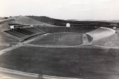 1937 photograph of Neale Stadium. View from Rayburn Street looking west.