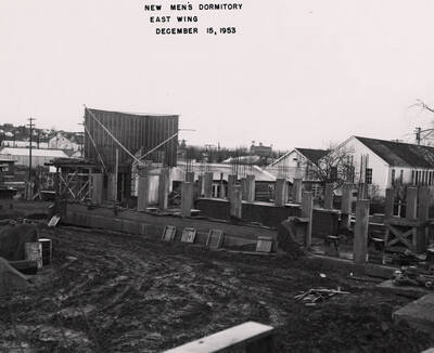 December 15, 1953 photograph of Gault Hall under construction.