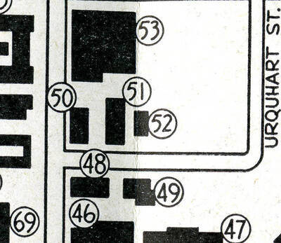 No image of this structure have been located. This image is cropped from the University Campus Bulletin Maps of the year listed.