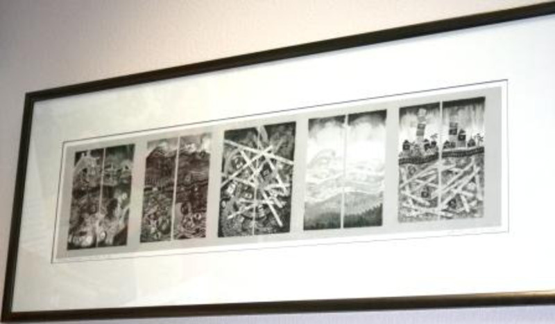 Set of five black and white photographic prints 5 that depicts the tragedy of Hurricane Katrina.