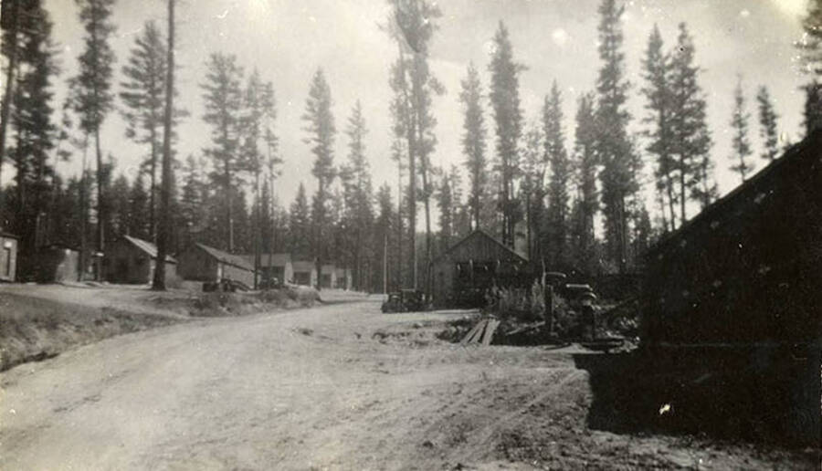 Photo of CCC Camp F-168 near Cascade, ID on the South Fork of the Salmon River.
