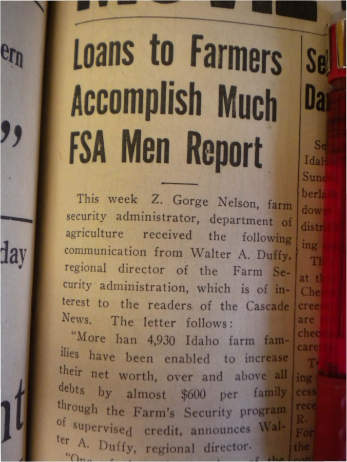 Article presenting a copy of a letter written by Walter A. Duffy, regional director of the Farm Security administration, in which Duffy explains that farm families have an opportunity to increase profits because of credit programs.
