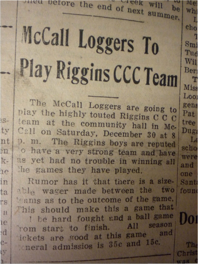 Preview of the upcoming baseball game between the McCall Loggers and the highly touted Riggins CCC team.