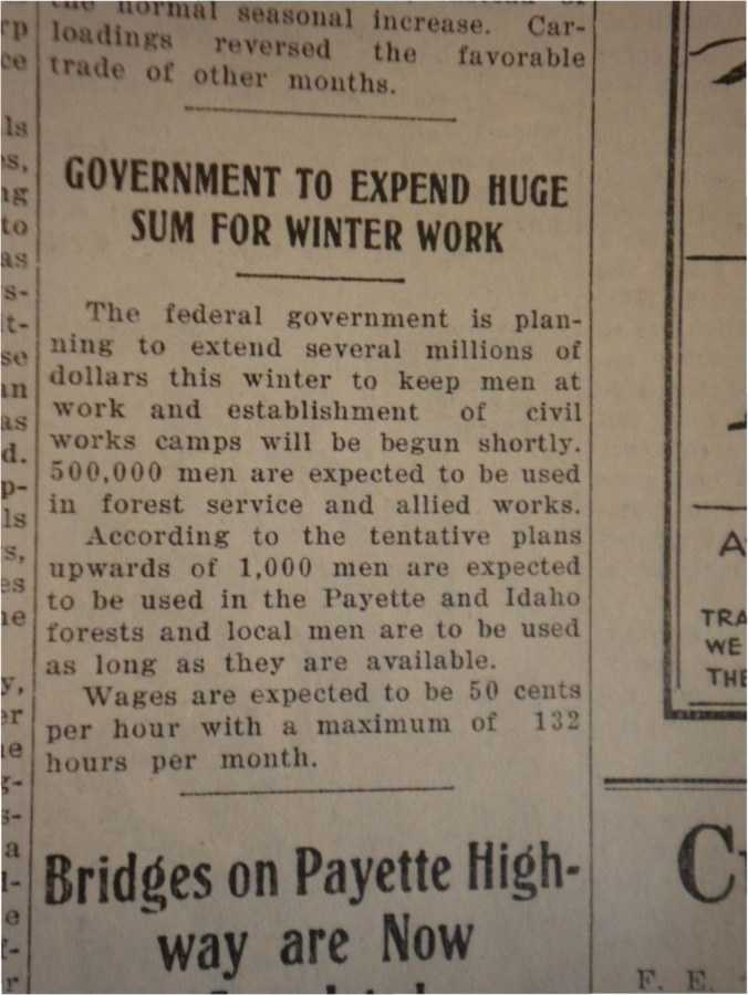 A short article stating that the government is looking to invest extra millions of dollars into winter work programs, with 500,000 enrollees expected to work.