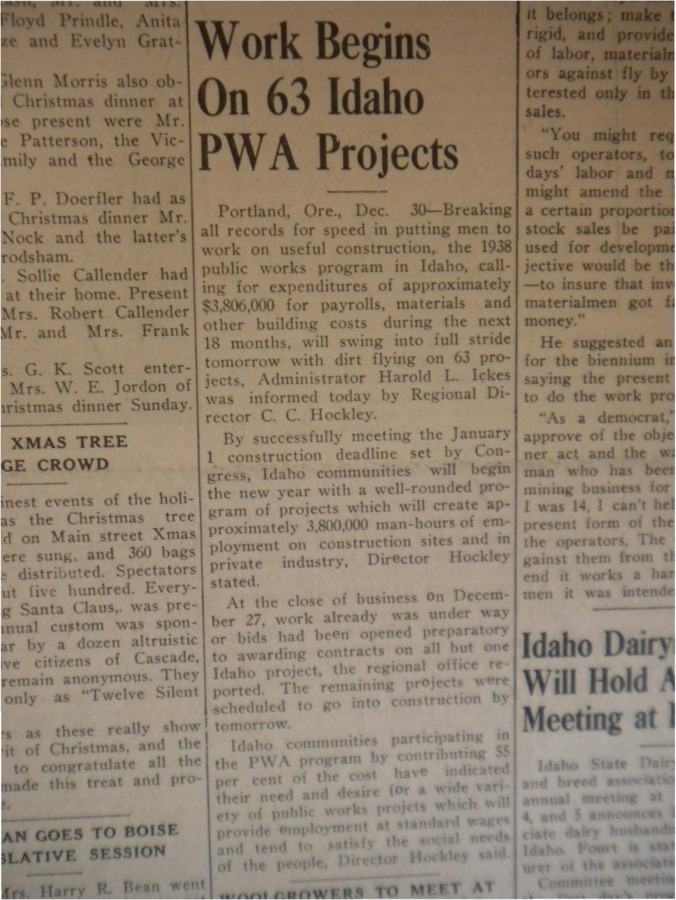 Article about the beginning of work on 63 projects which totalled expenditures of about $3.8 million.