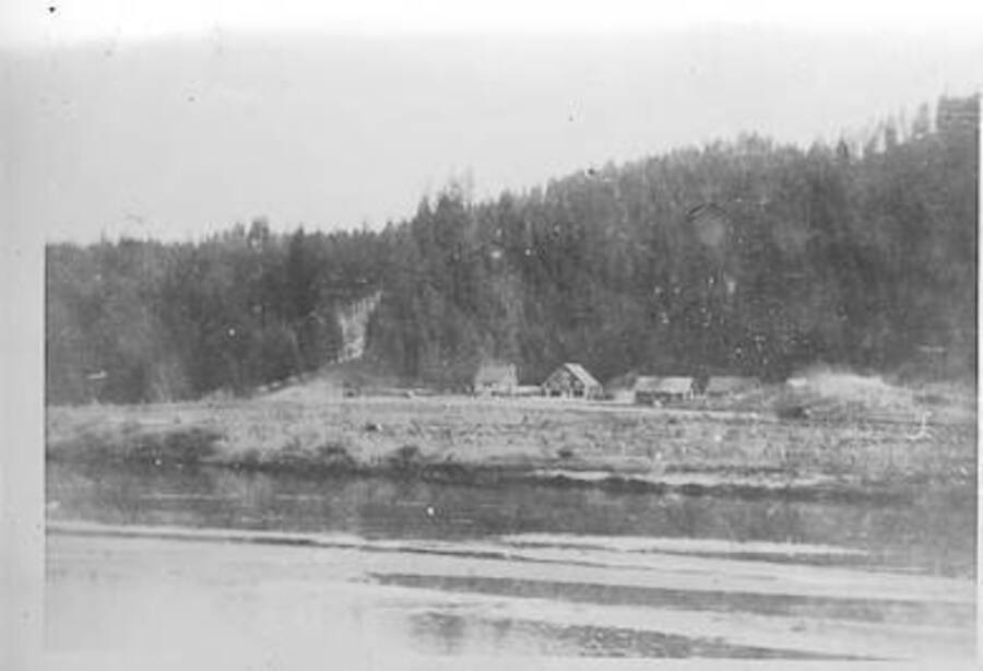 View across river at Smith's Ferry. Camp Smith Ferry, 1939