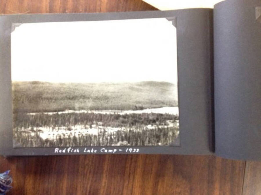 Camp Redfish Lake, 1933, photograph in album