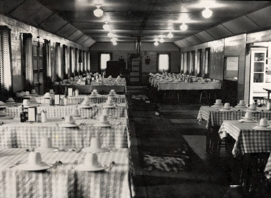 A view of the mess hall at Camp Heyburn.