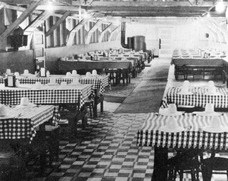 A view of the mess hall at Camp Heyburn.