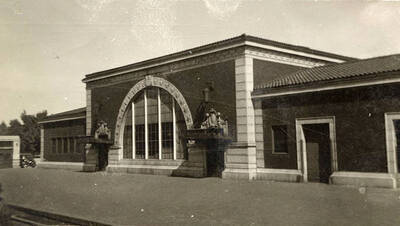 Photo of an official or stately building. Potentially a Railroad Station.