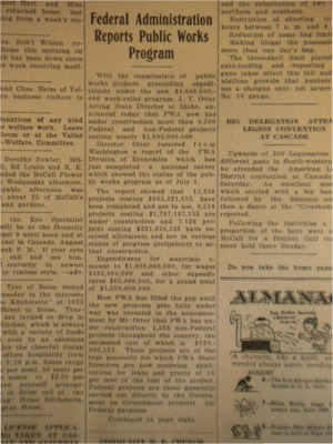 Article about the Acting State Director of Idaho, J.V. Otter's announcement that 4,500 federal and non-federal projects will be started.