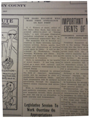 Announcement of an upcoming periodical called 'Seeing Idaho.'