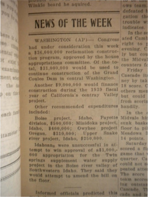 Collection of news items, mostly about collecting money to fund construction projects.