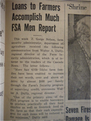Announcement that a new Farm Security Program, one that increases the net worth of farm families with supervised credit, has been implemented to over 4,930 Idaho farm families.
