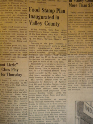 Article about the implementation of the Food Stamp Plan in five counties.