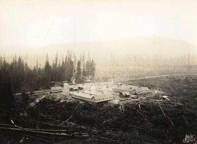 Aerial view of Blow Down 2 CCC Camp, F-159. Writing on the photo reads: 'Leo's Studio'.