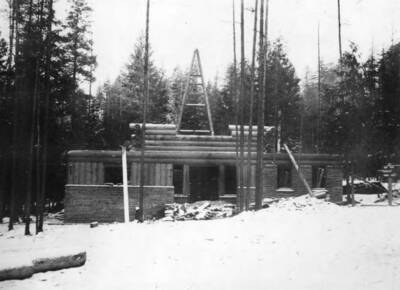 Lodge under construction at Heyburn State Park.