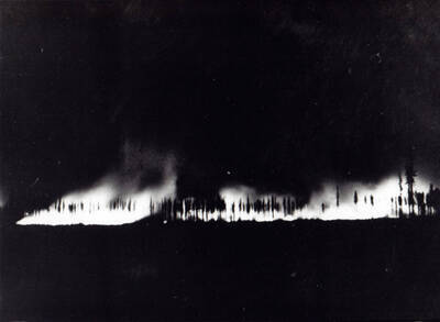 Forest fire near camp F-159, which housed Company 1235.