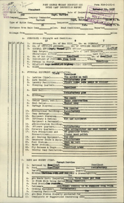 Two inspection reports from 1938 for Spike CCC Camp, Mullan.
