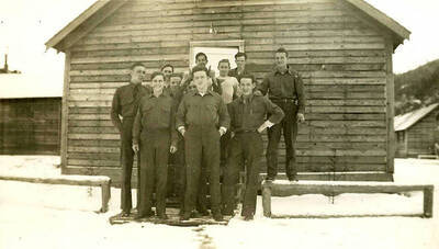 CCC Men in Front of Barracks