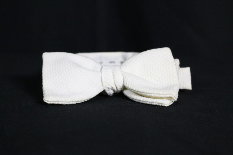Bergdorf Goodman white bow tie.