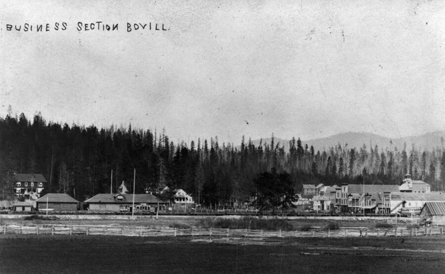A view of the business section of Bovill.