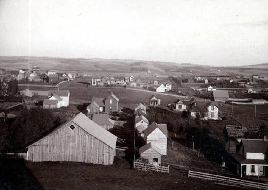 Panoramic view of Moscow, Idaho looking east.